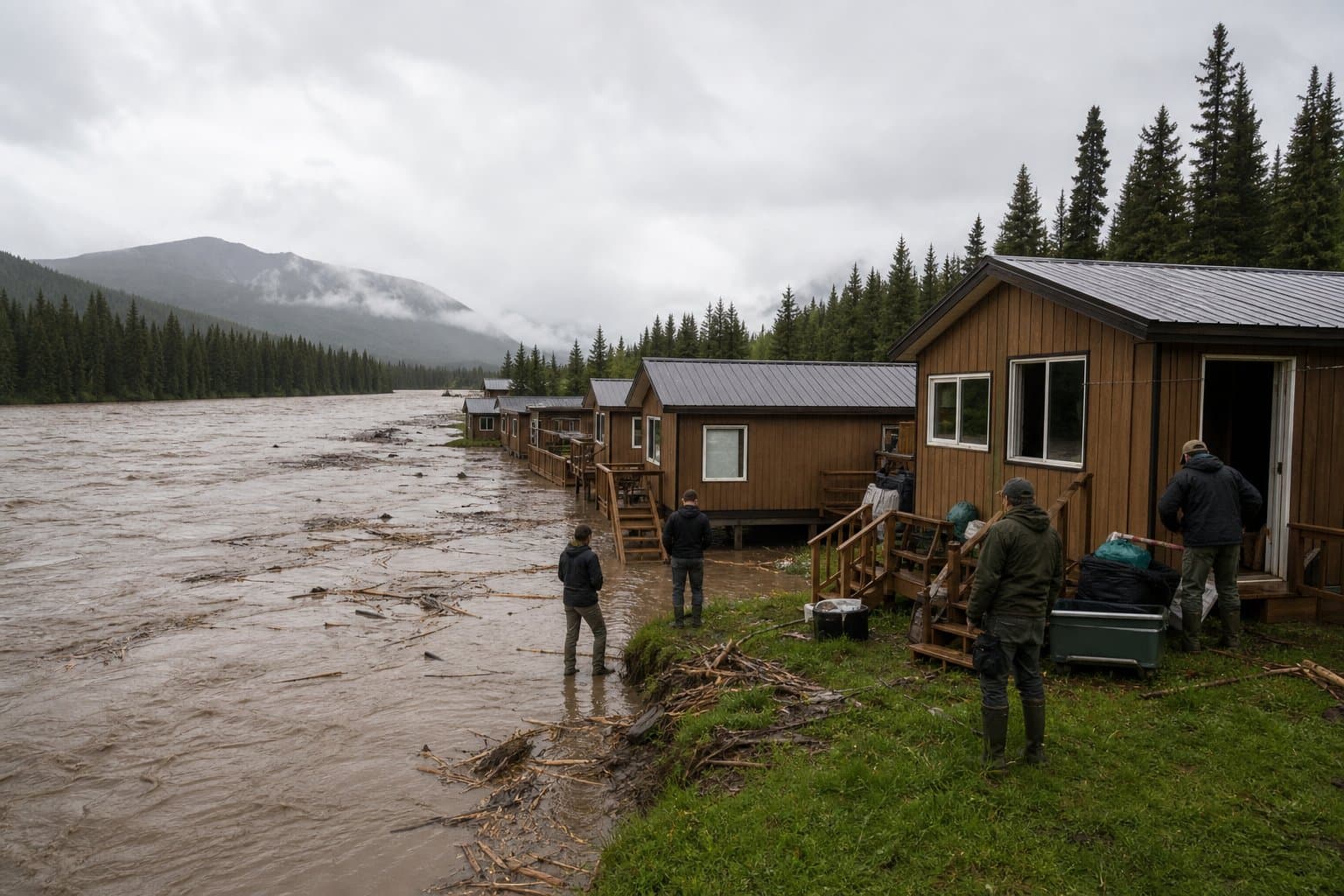 Cover image for article: Yentna River crest ties to flood risk for Lake Creek lodges