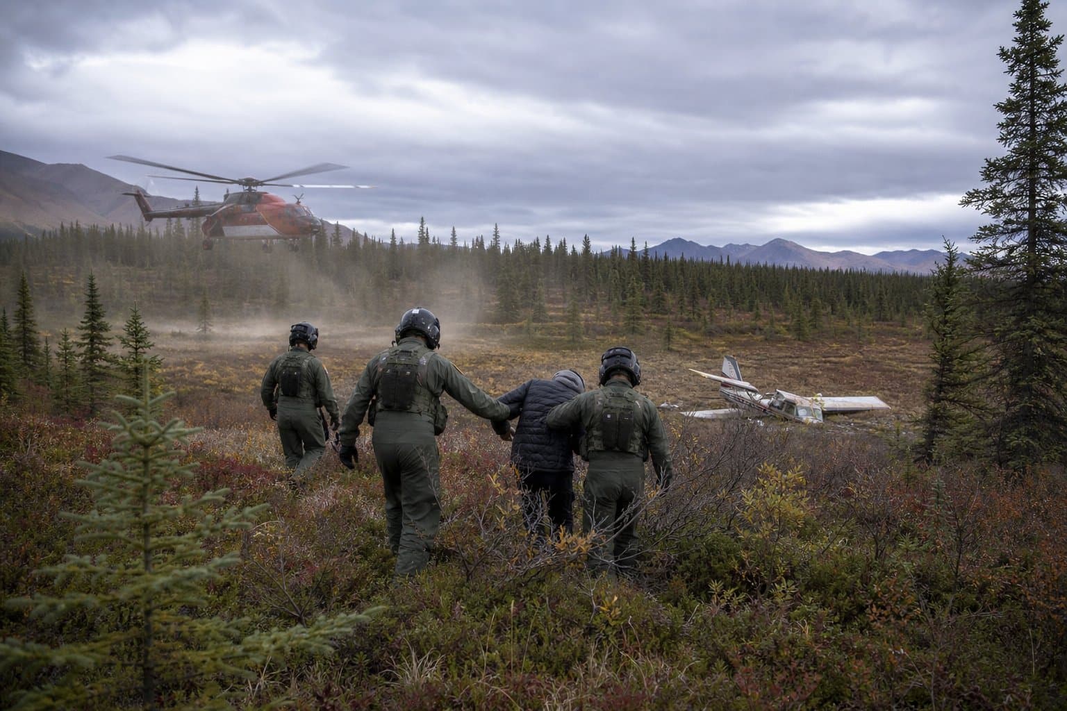 Cover image for article: Air Guard crew rescues two pilots in separate crashes near Palmer and Skwentna