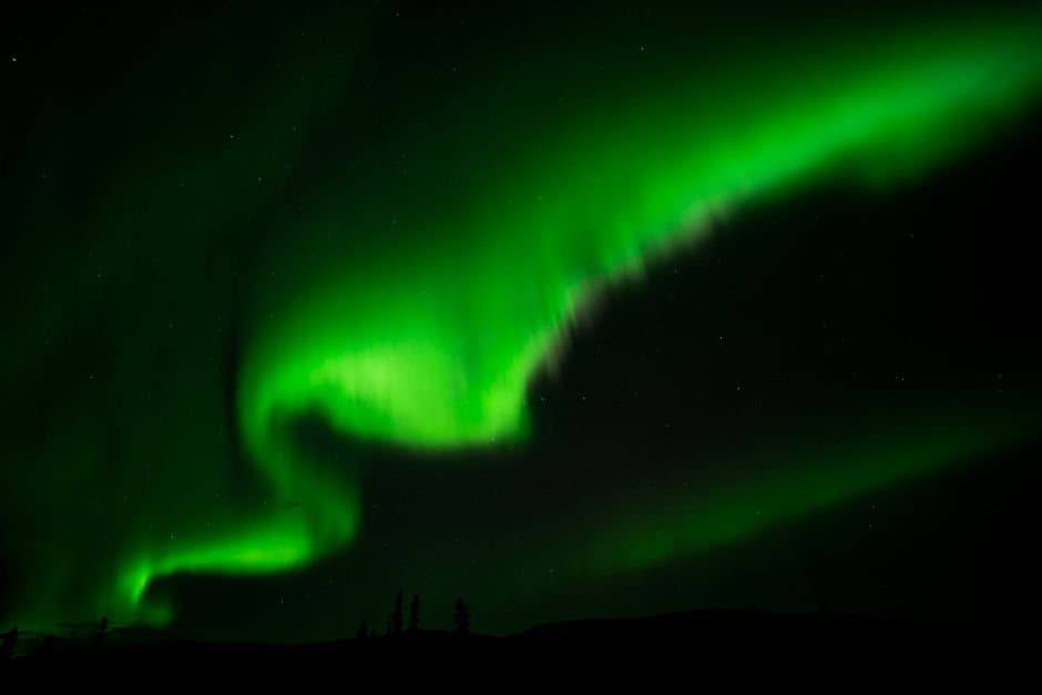 Cover image for article: Vivid Northern Lights Draw Fairbanks Viewers to Night Sky