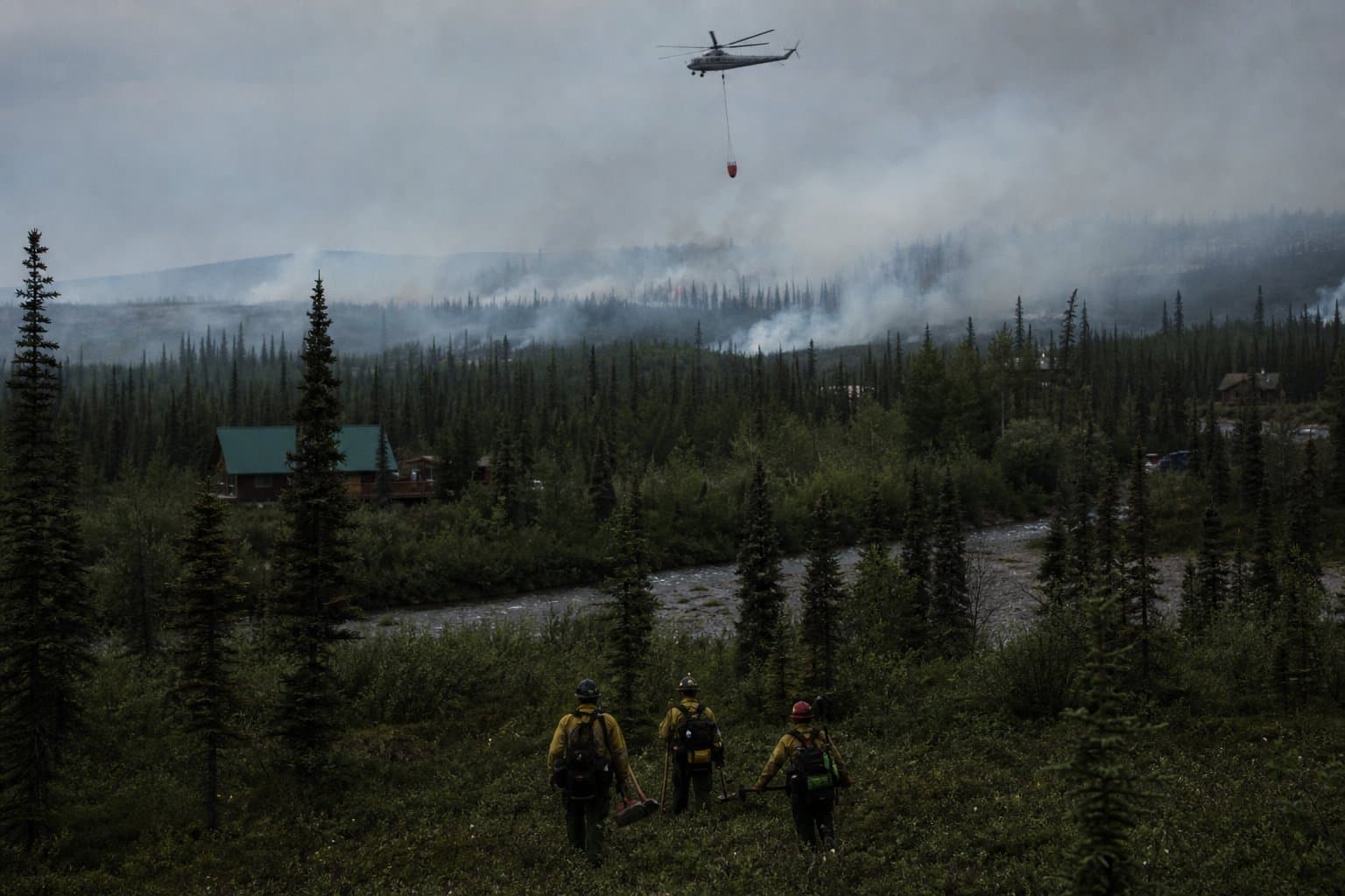 Cover image for article: Twin Bear Fire threatens cabins near Chena Hot Springs Road