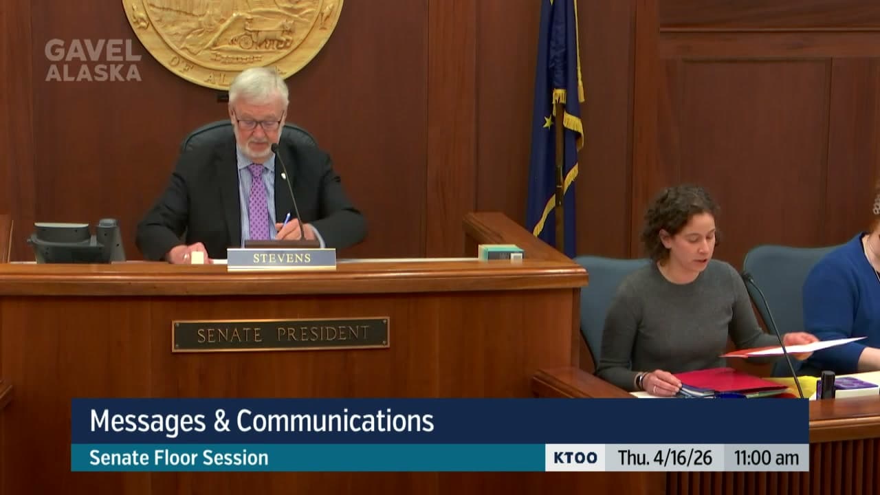 Cover image for article: Alaska Senate adjourns technical session after committee report