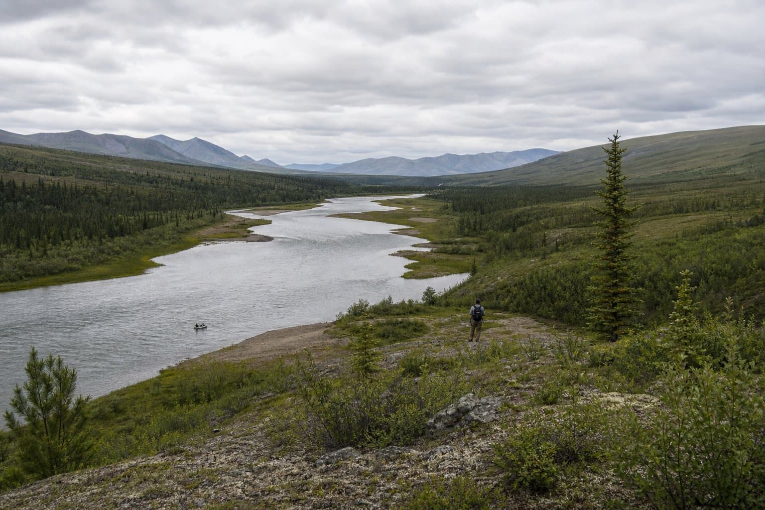 Cover image for article: A miner wants to run a cable across the Koyukuk and camp on its bank for five years