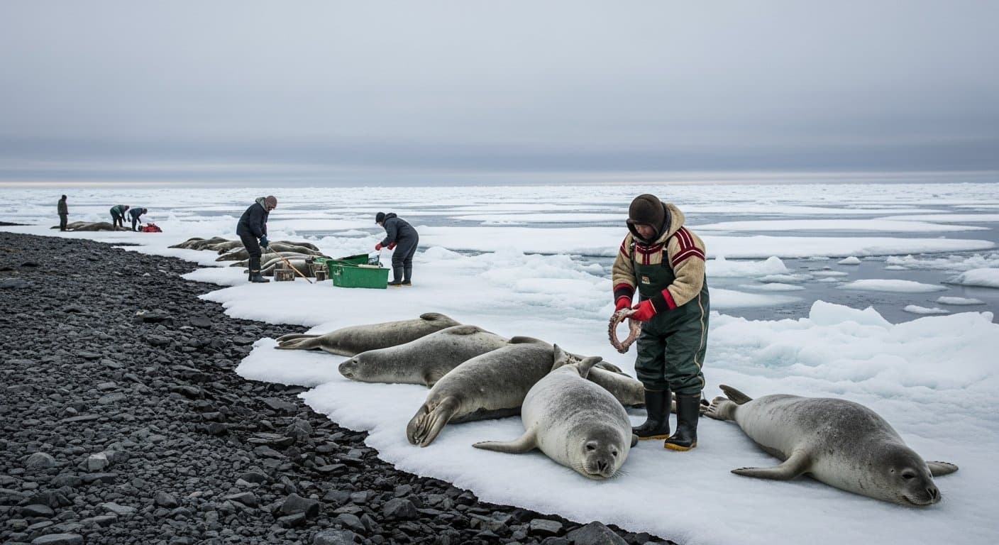 Cover image for article: North Slope bearded seal hunters asked to save jaws for 2026 study
