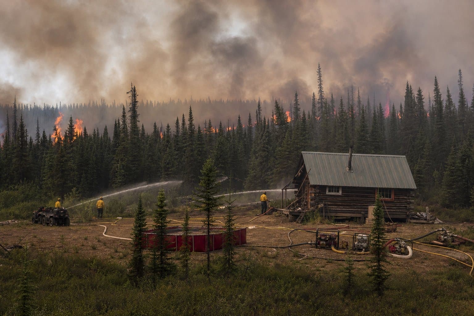 Cover image for article: Konedsin Minnkohwin Fire burns within Kanuti refuge near Allakaket
