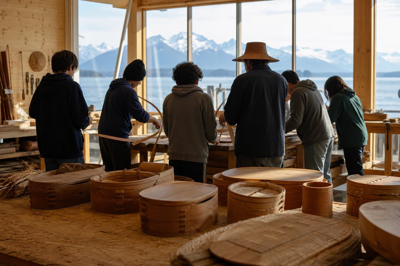 Cover image for article: A Tlingit artist crossed the border to teach Anchorage kids an ancient craft