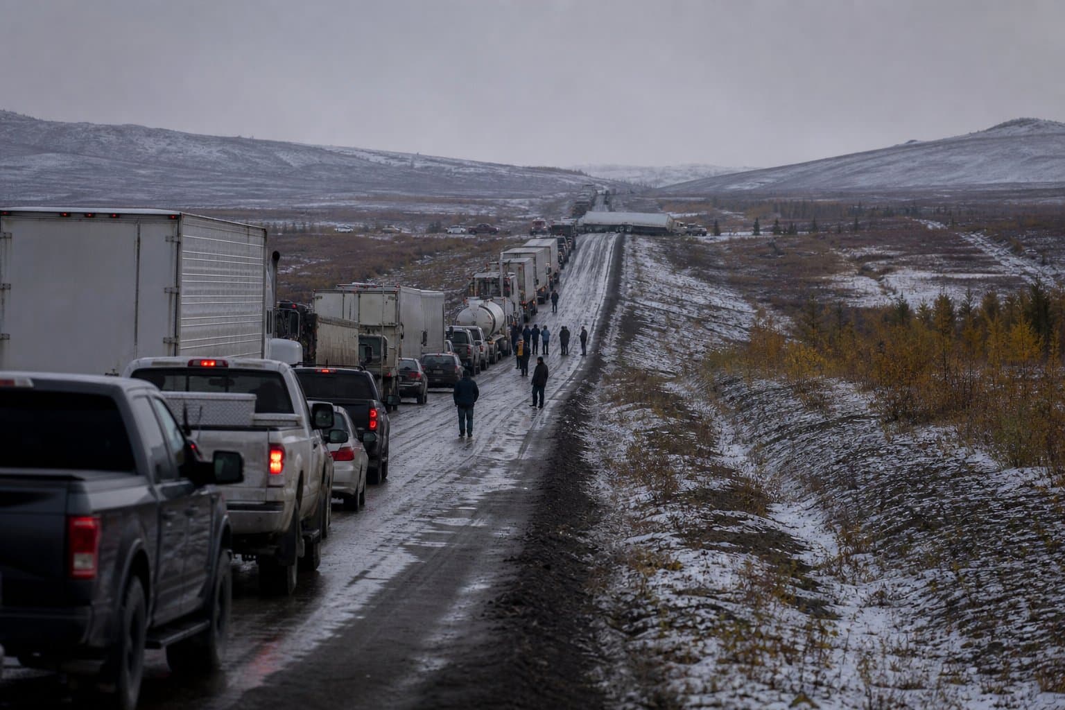 Cover image for article: Tractor trailer closes Dalton Highway at mile 320