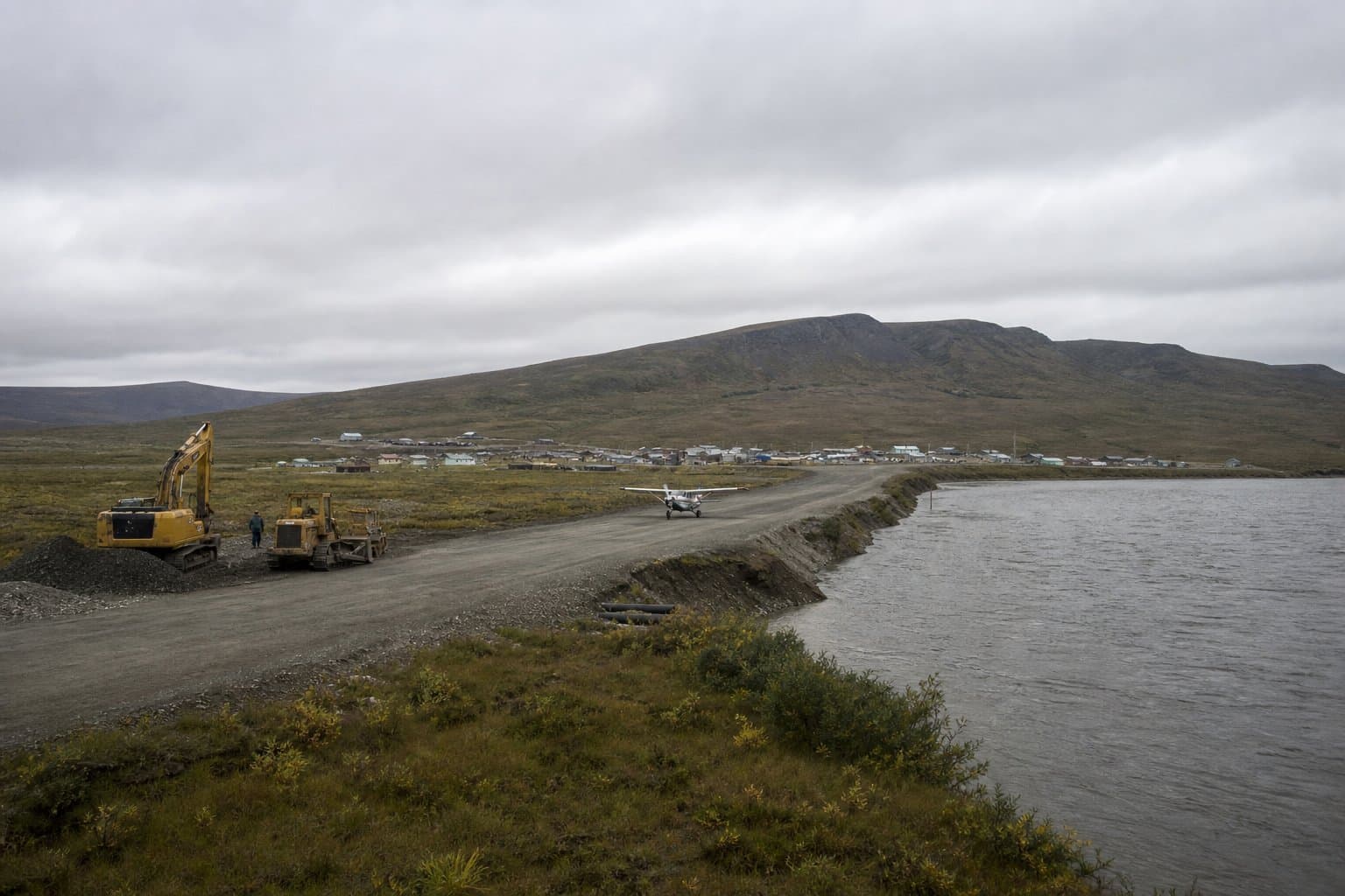 Cover image for article: State races construction window to move Noatak runway away from eroding riverbank