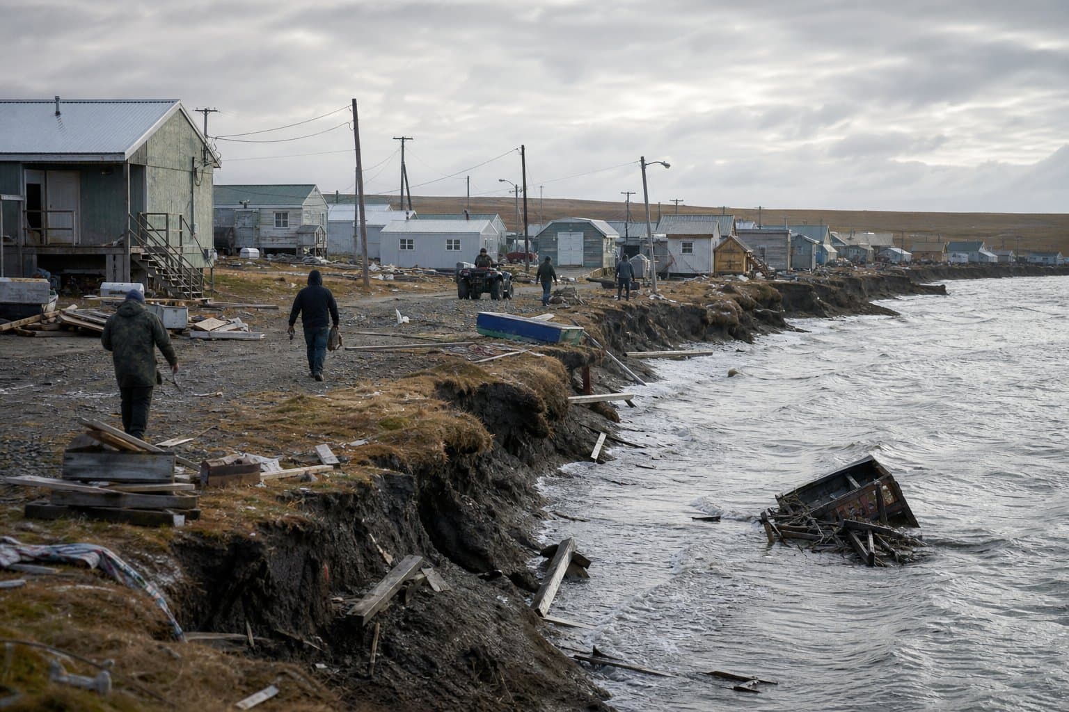 Cover image for article: Alaska villages can rebuild after Halong. They can't use the money to move.