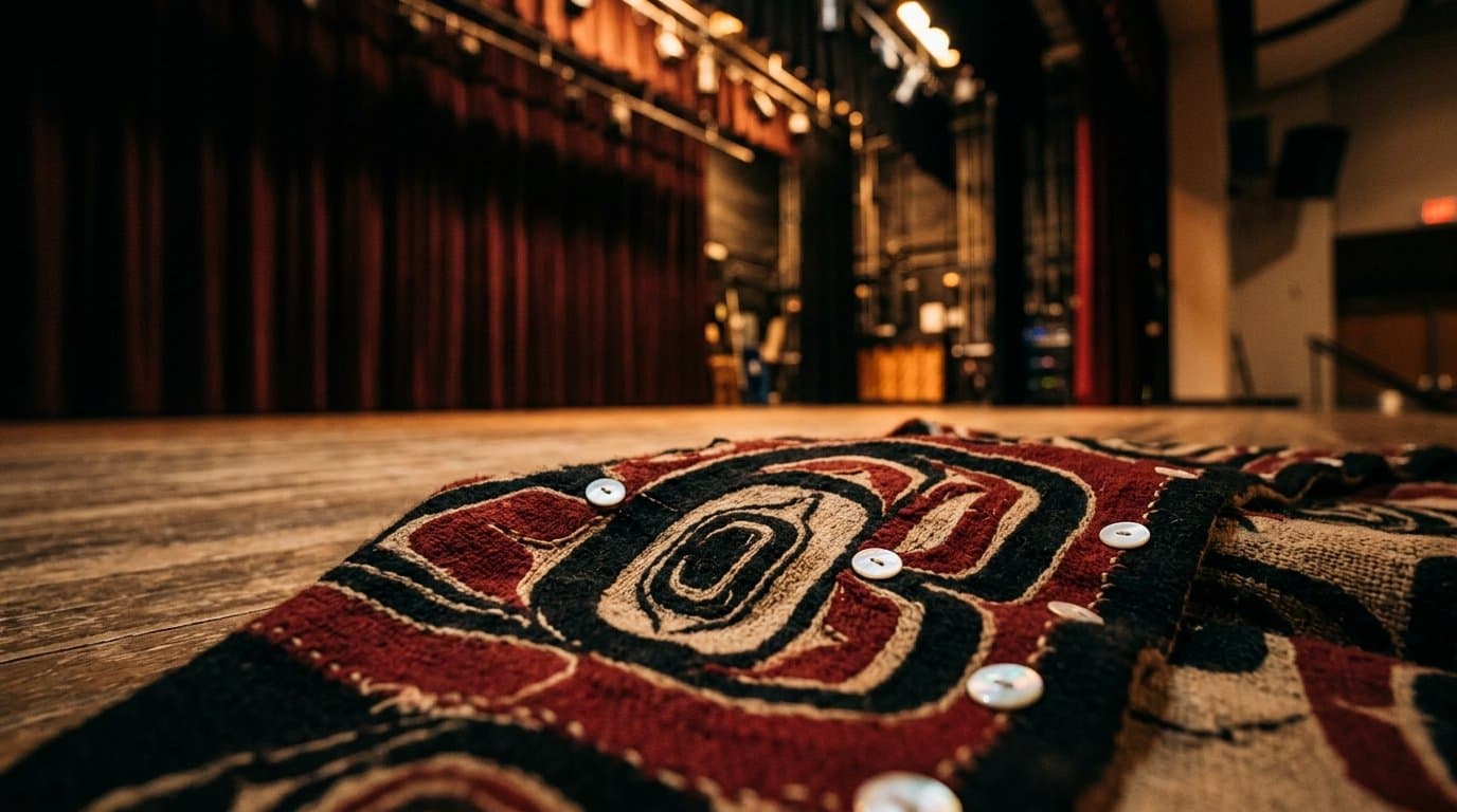 Cover image for article: First Tlingit opera moves to Thunder Mountain Middle School after lighting failure