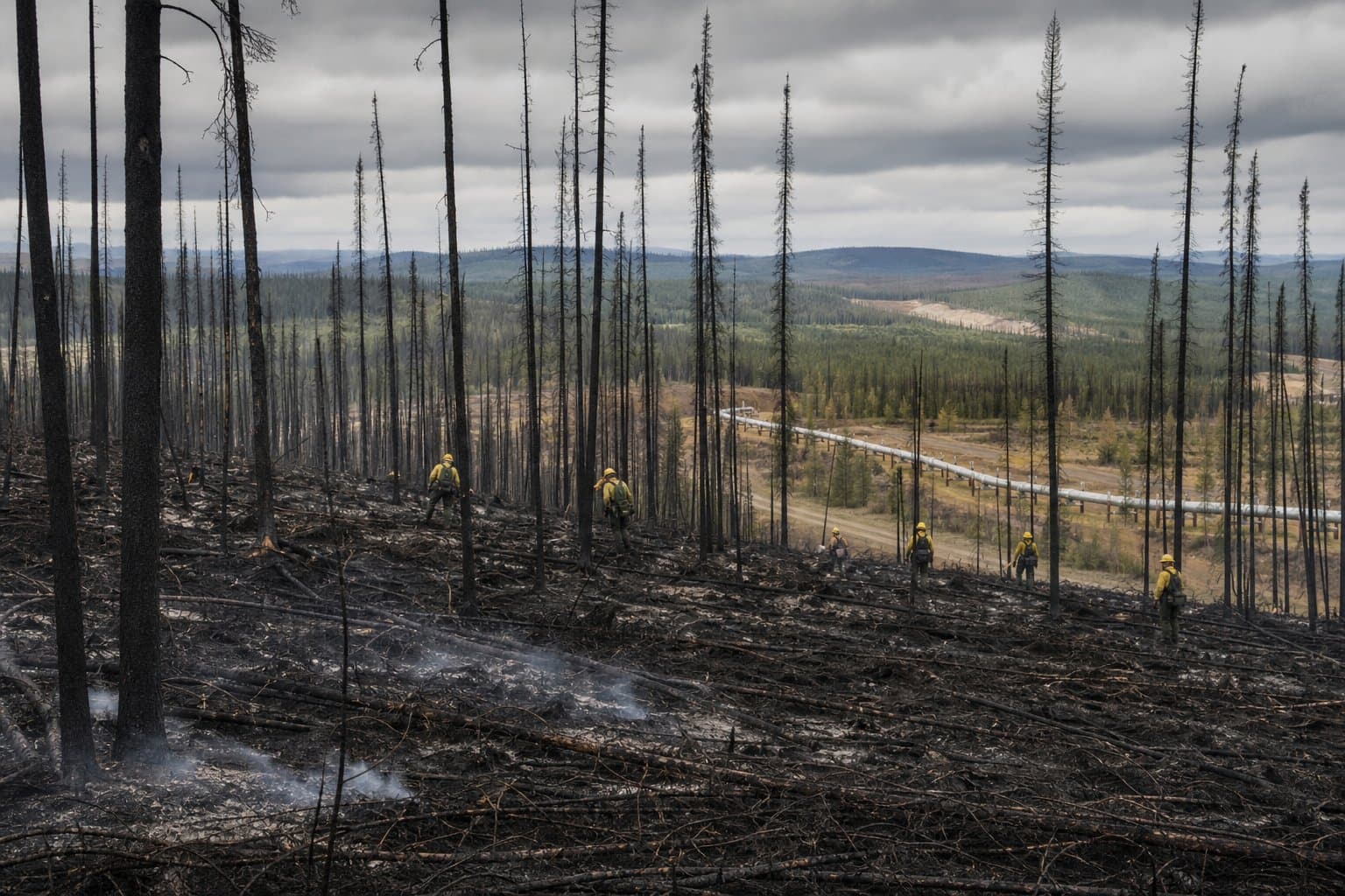 Cover image for article: A wildfire flared within a mile of the pipeline — briefly
