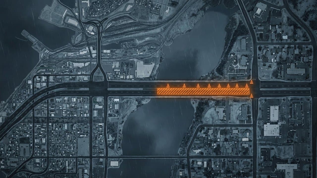 Cover image for article: Bridge inspections close a lane on West Dimond Boulevard in Anchorage