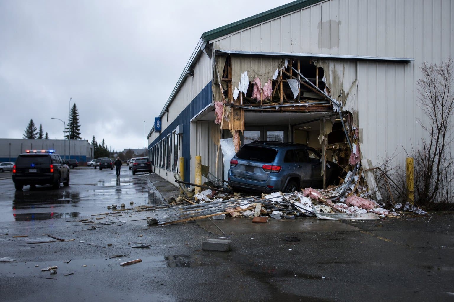 Cover image for article: Driver crashes through North Pole business wall, arrested for DUI