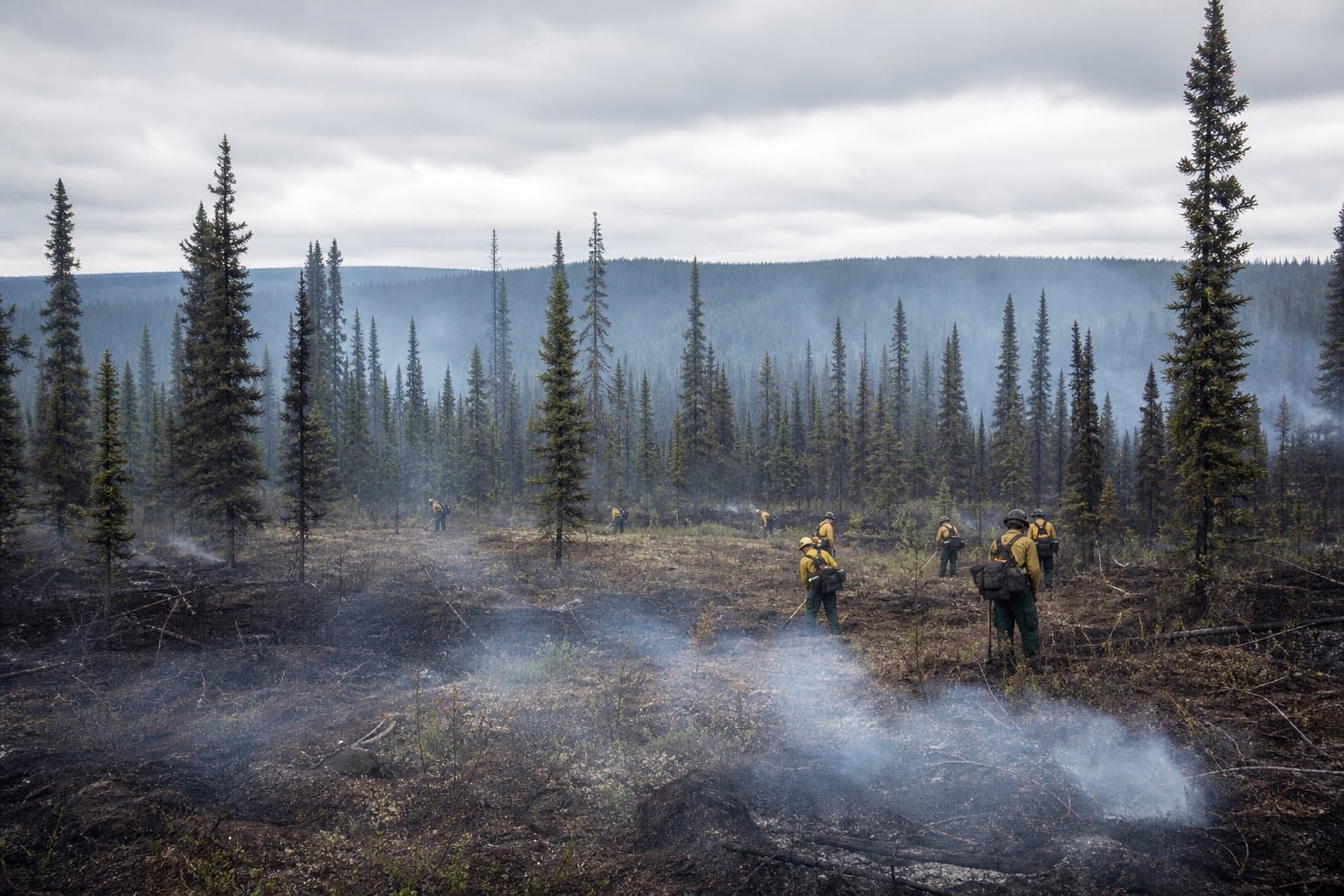 Cover image for article: Holdover fire near Allakaket draws six smokejumpers as Kenai danger stays high
