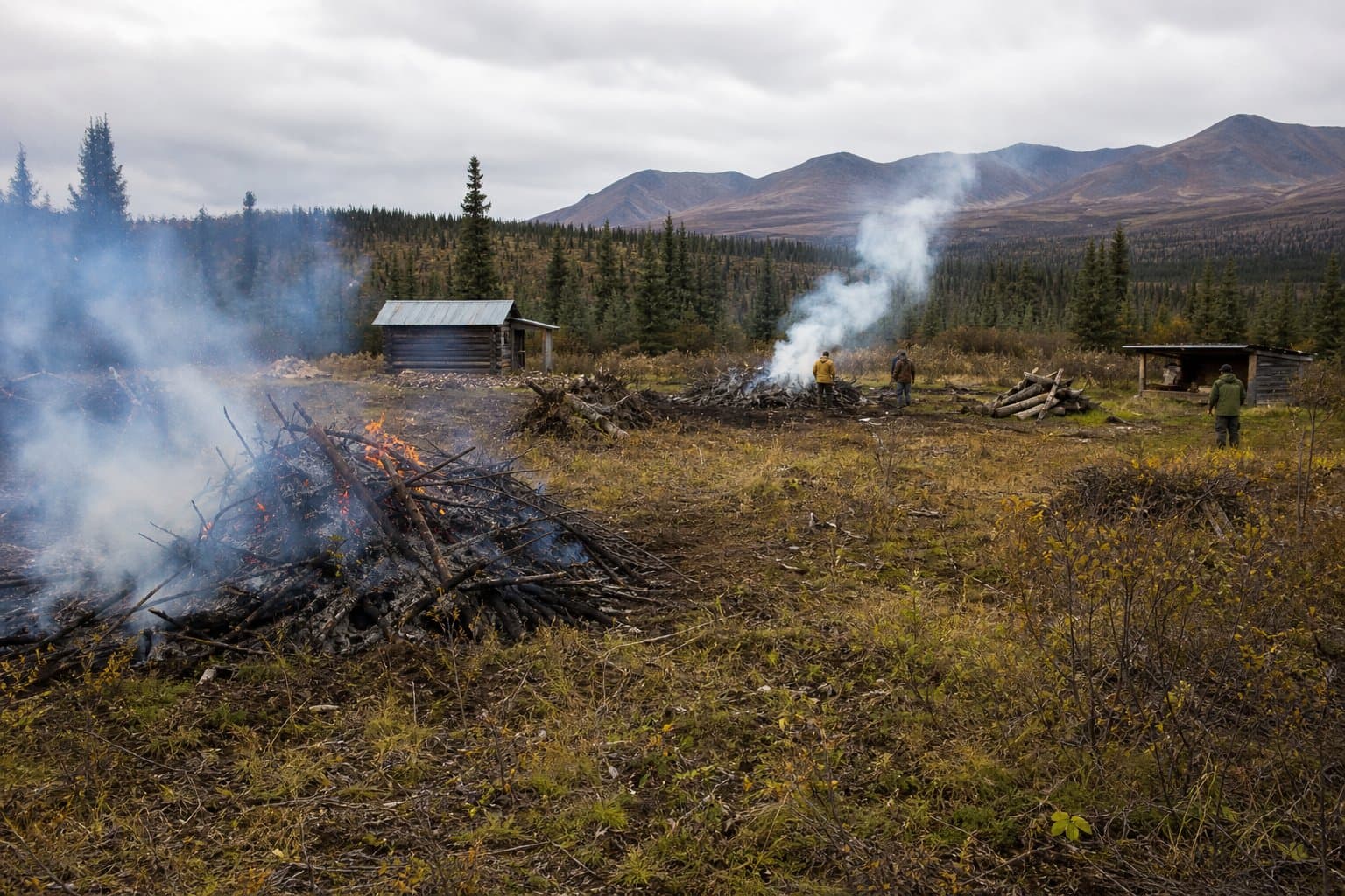Cover image for article: Pile burning starts Friday at three White Mountains cabin sites