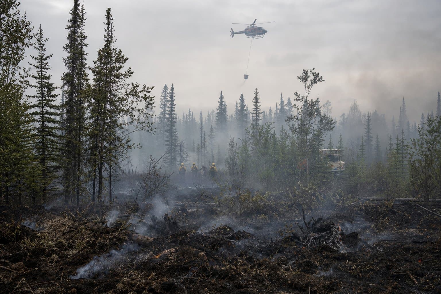 Cover image for article: Alaska fire season shifts to lightning-driven duff fires as Interior storms multiply