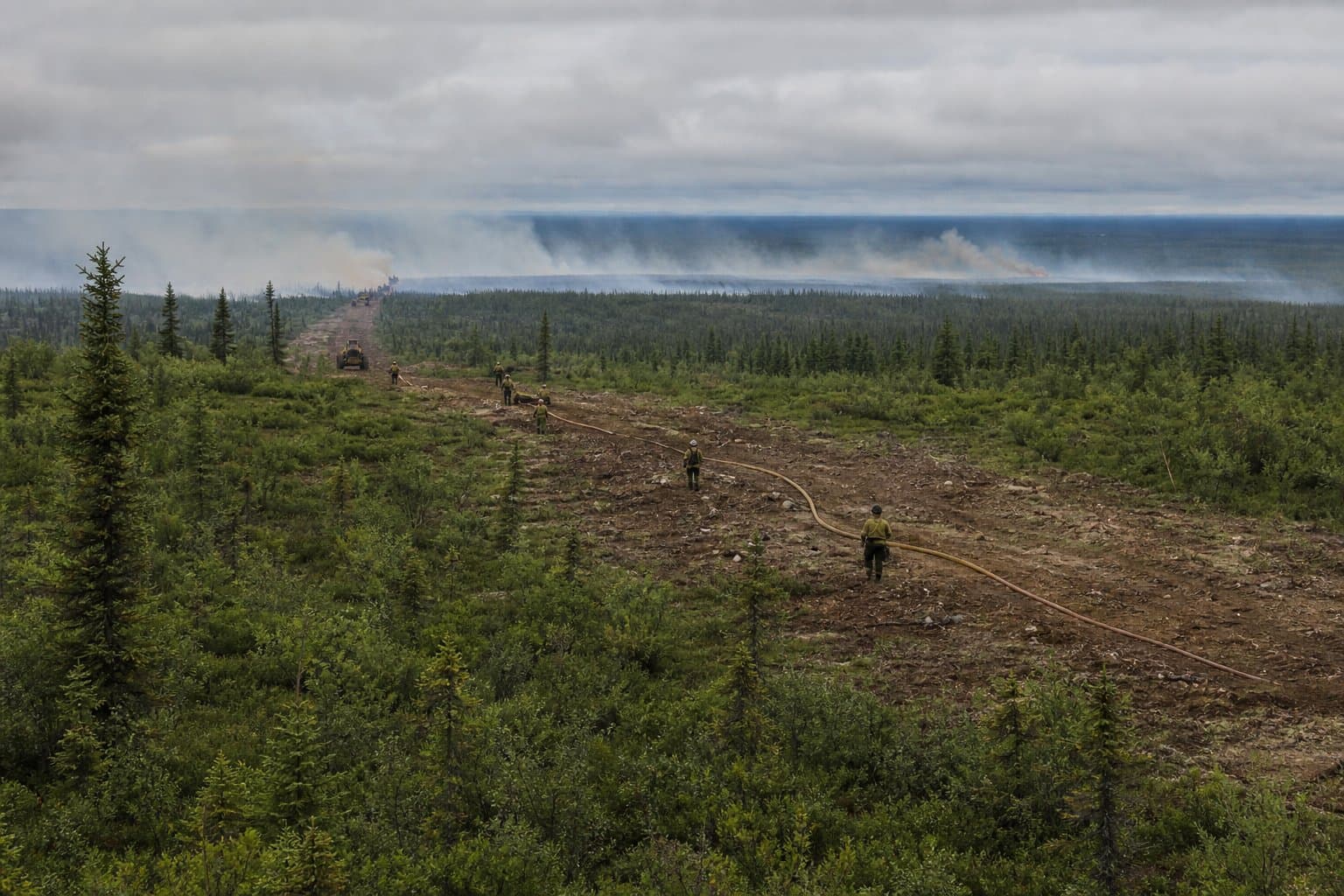 Cover image for article: Fuel breaks cut at allotment edges of 31,421-acre Tatlanika Fire