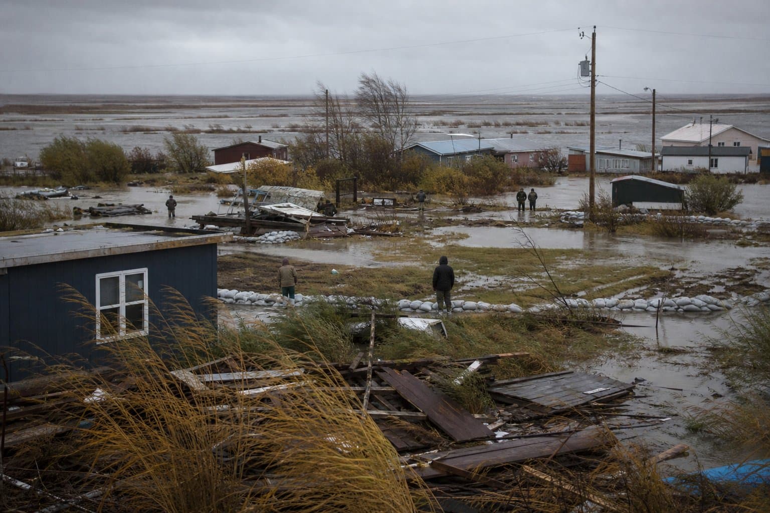 Cover image for article: Kuskokwim River at Bethel rises above minor flood stage in storm