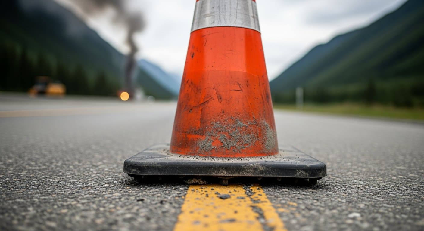 Cover image for article: Parks Highway blasting, 24-hour pilot cars through Nenana Canyon