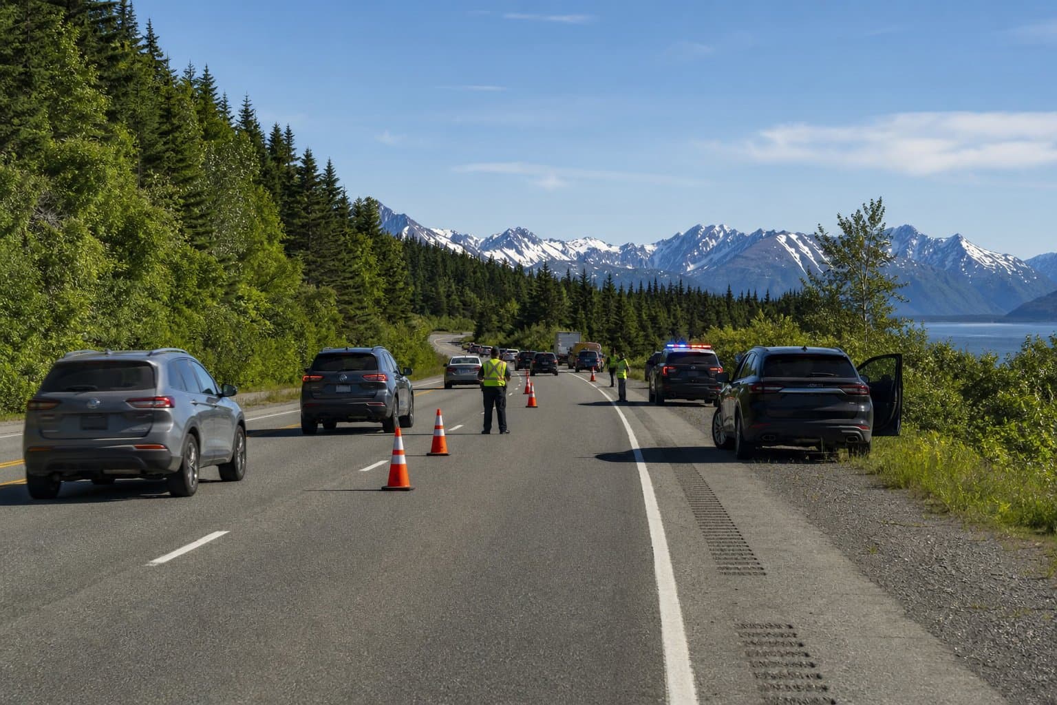 Cover image for article: Crash closes southbound lane of Seward Highway at Mile 24.5