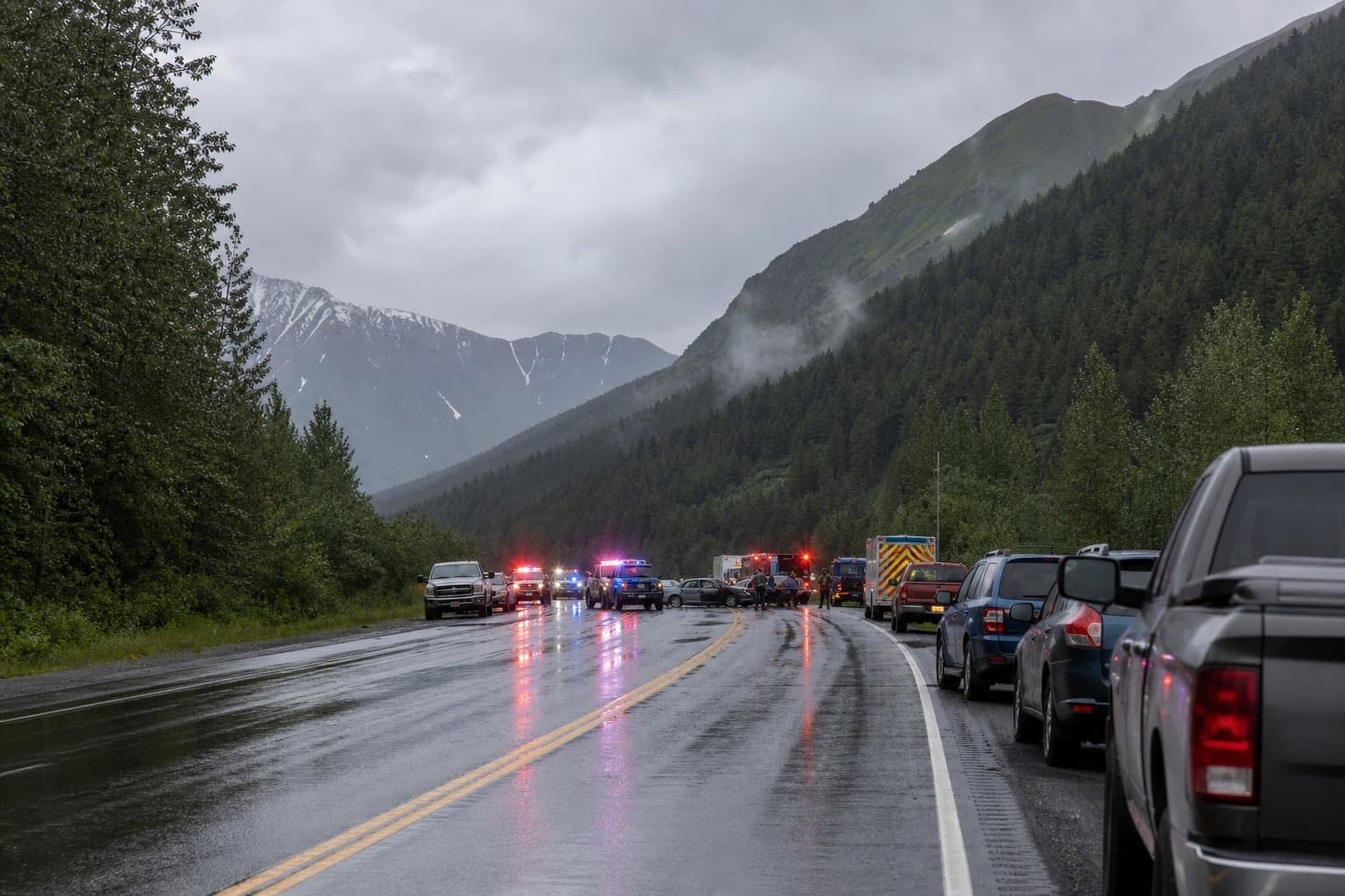 Cover image for article: Seward Highway closed both directions at Mile 69 after collision