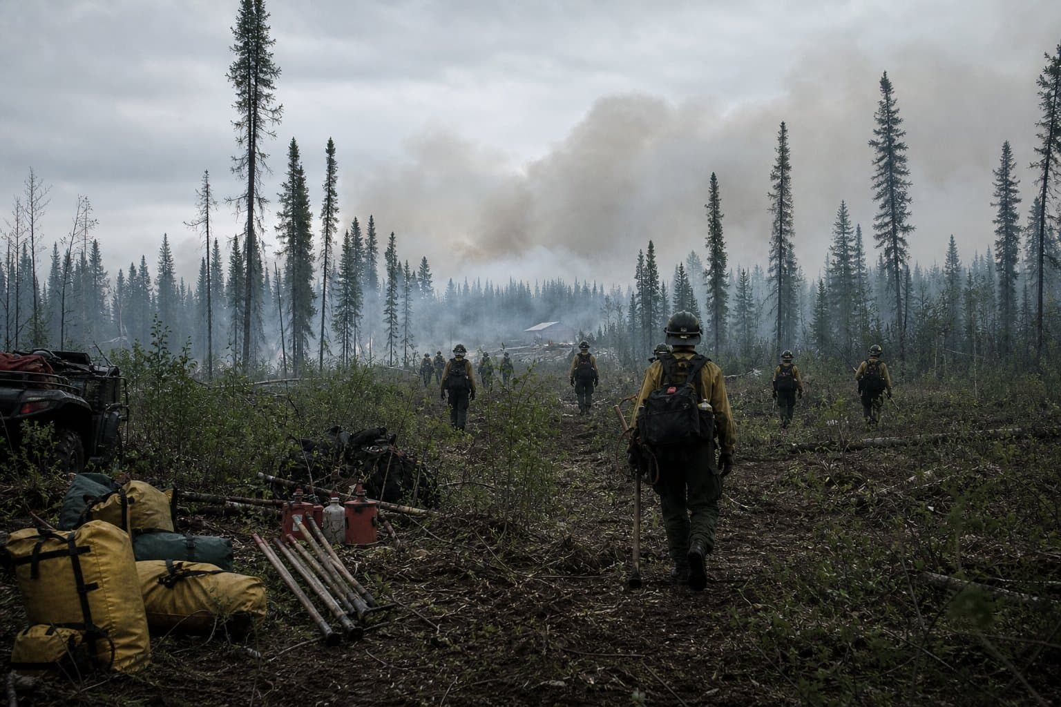 Cover image for article: Smokejumpers and the Chena Hotshots are protecting Native allotments from the Canyon Fire