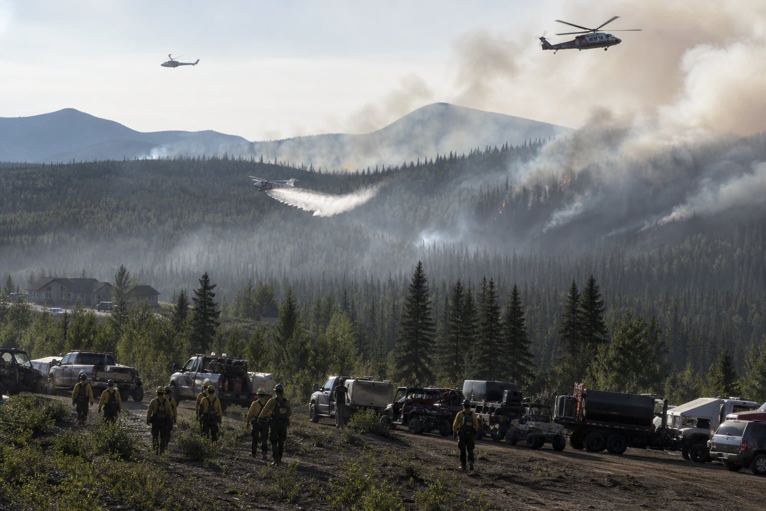 Cover image for article: Lightning fire near Pleasant Valley draws smokejumpers, aerial fleet