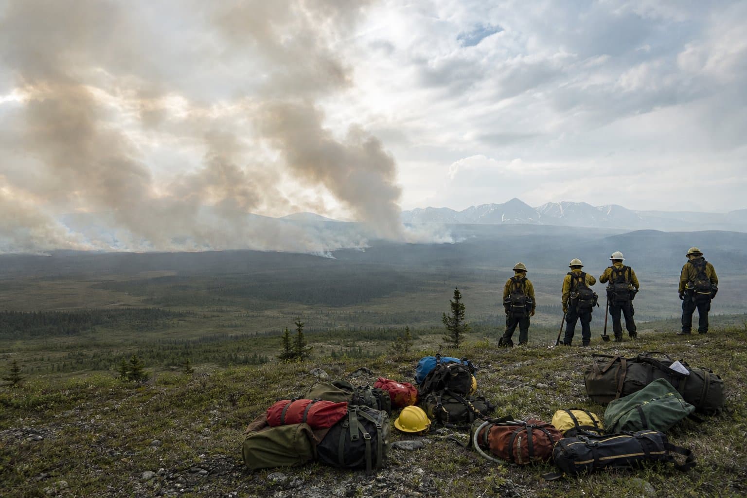 Cover image for article: A wildfire is burning in protected caribou habitat in the Kanuti refuge