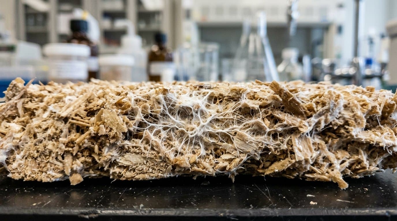 Cover image for article: UAA patents insulation grown from Alaska birch sawdust and a native fungus