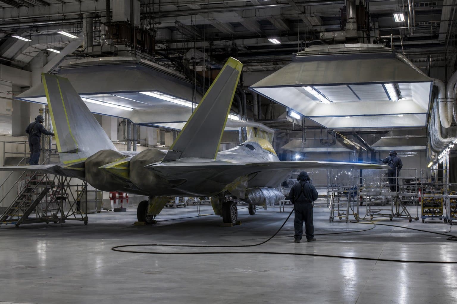 Cover image for article: Failing controls keep shutting down JBER's F-22 paint booths, Air Force says