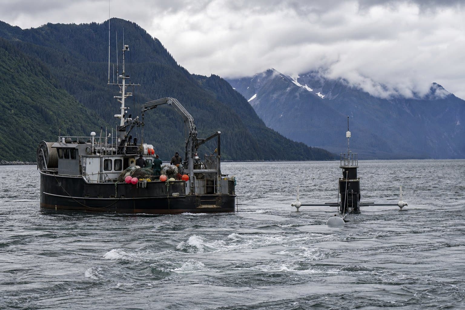 Cover image for article: Juneau firm testing fishing boats as tidal platforms wins patent for anchoring system