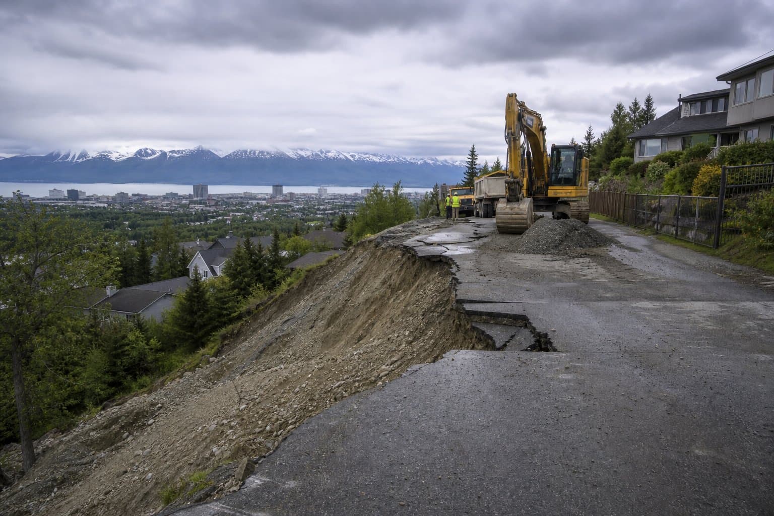 Cover image for article: A Hillside road area may spend far more than planned after erosion damage