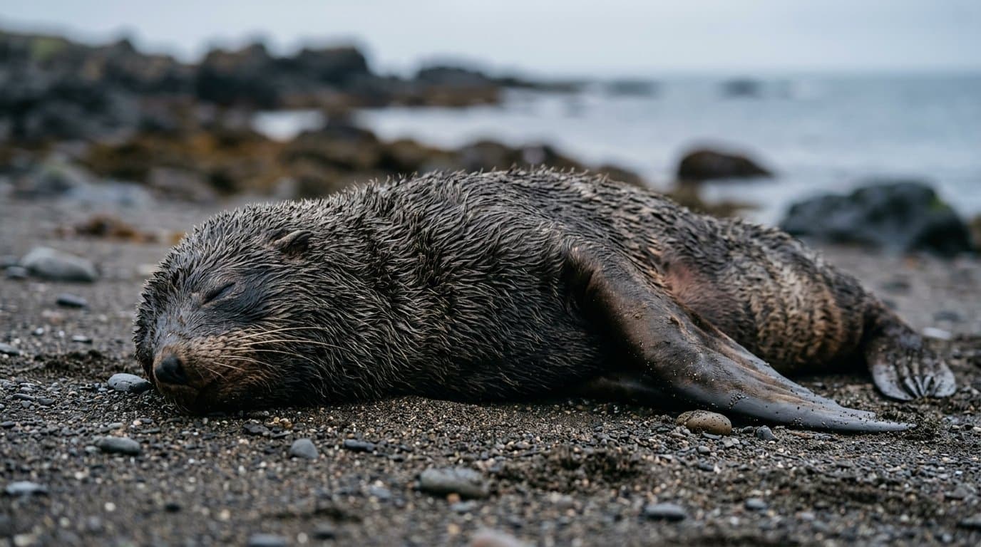 Cover image for article: A toxic bloom killed fur seals off St. George with the highest saxitoxin level ever recorded in the species