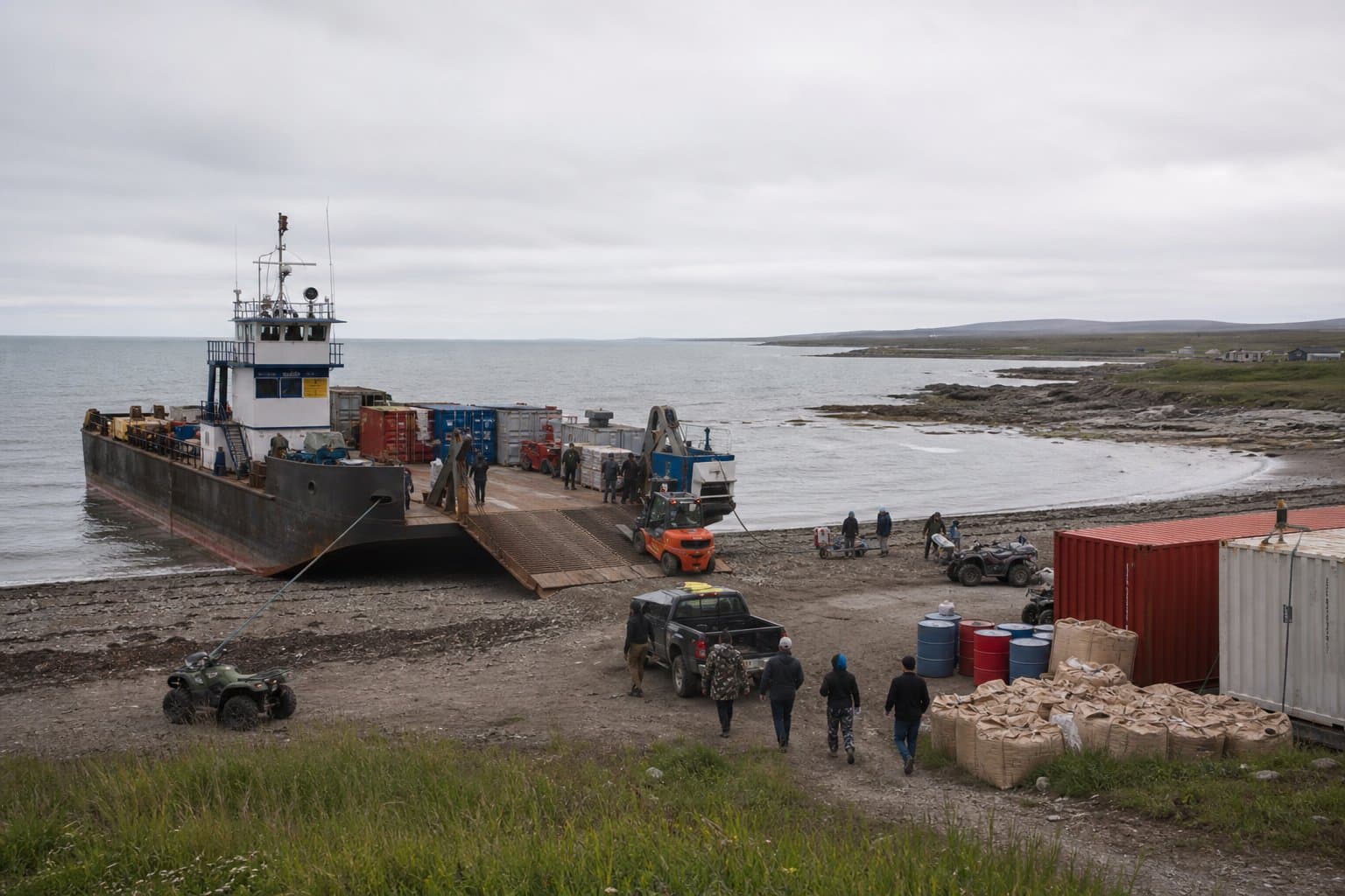 Cover image for article: State weighs 30-year lease for St. Michael barge dock