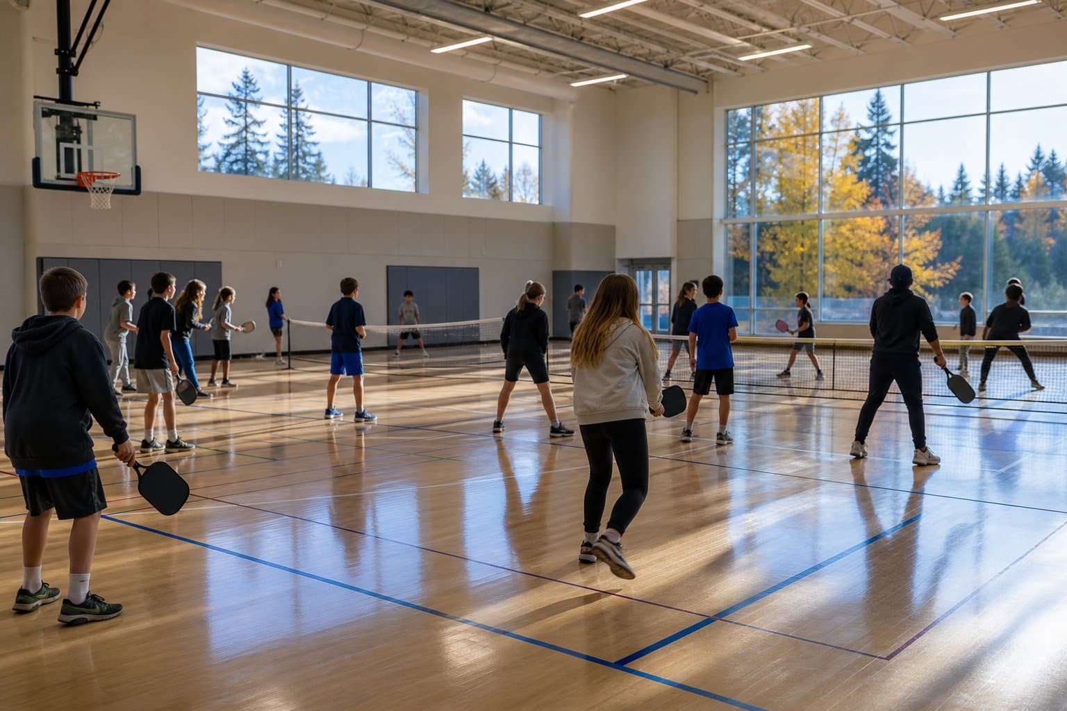 Cover image for article: Kenai parks staff helped the middle school start pickleball in gym class