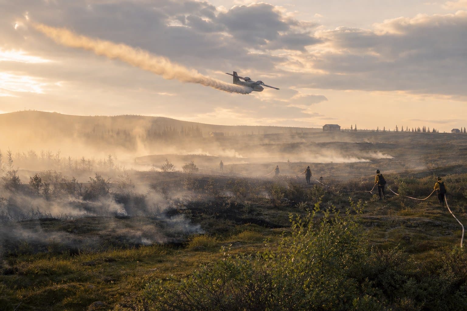 Cover image for article: Bean Fire burns 80 acres near Native allotments west of Manley Hot Springs