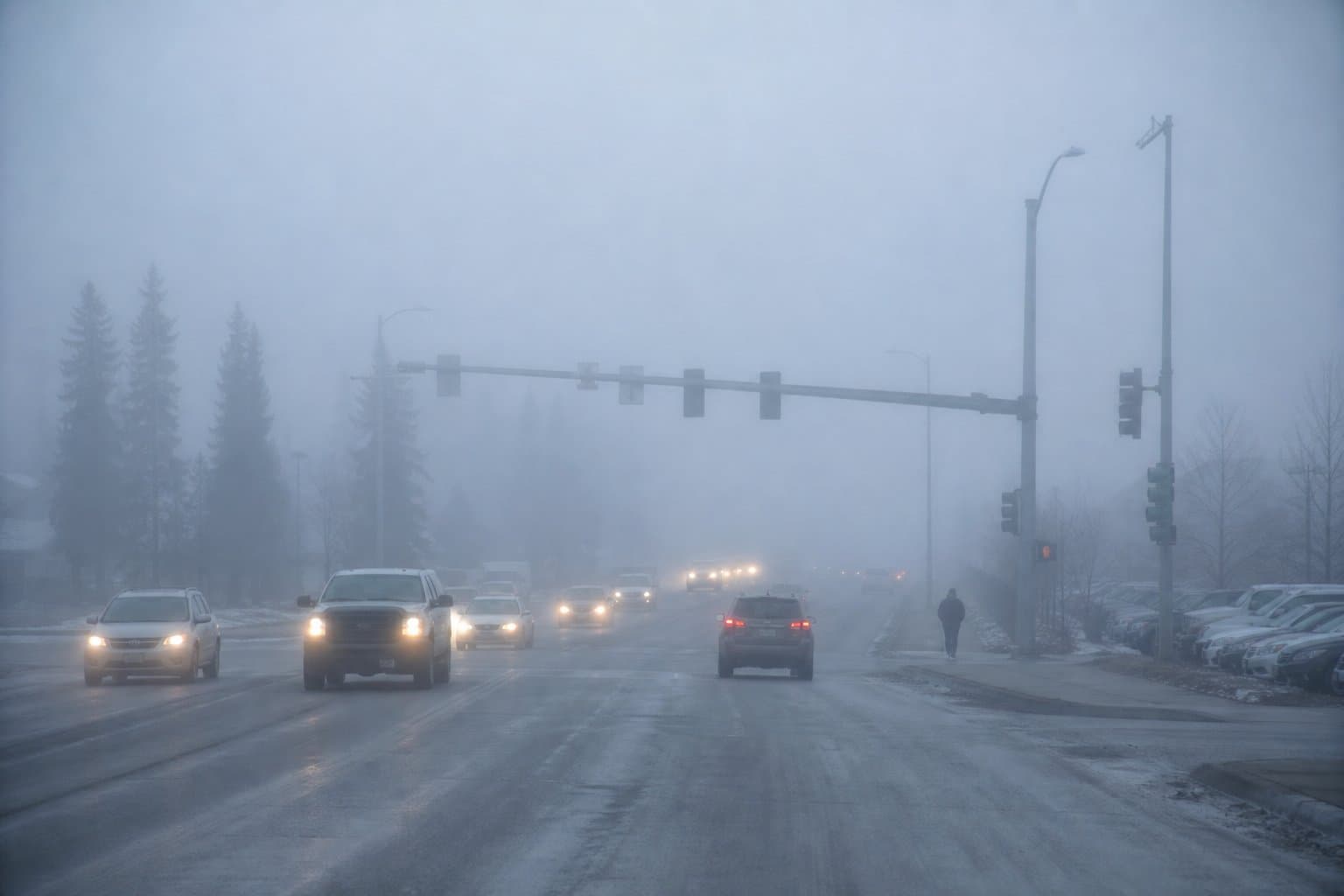 Cover image for article: Fairbanks dense fog advisory expired at noon after visibility fell to 100 yards