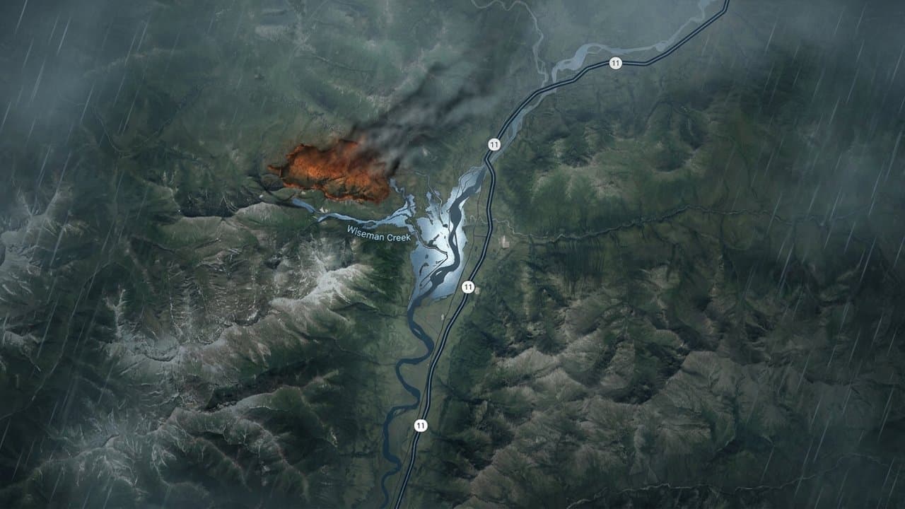Cover image for article: Nutmeg Fire moderates near Wiseman as rain forecast moves in