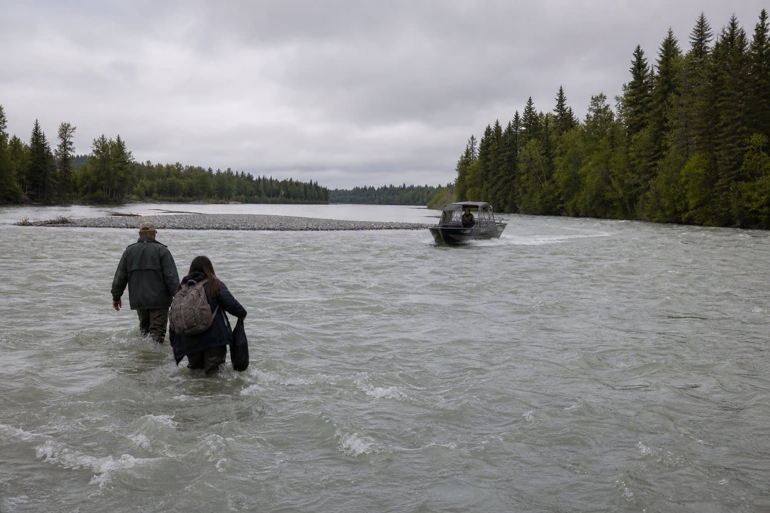 Cover image for article: Father and daughter rescued by boat from Kenai River island at mile 73