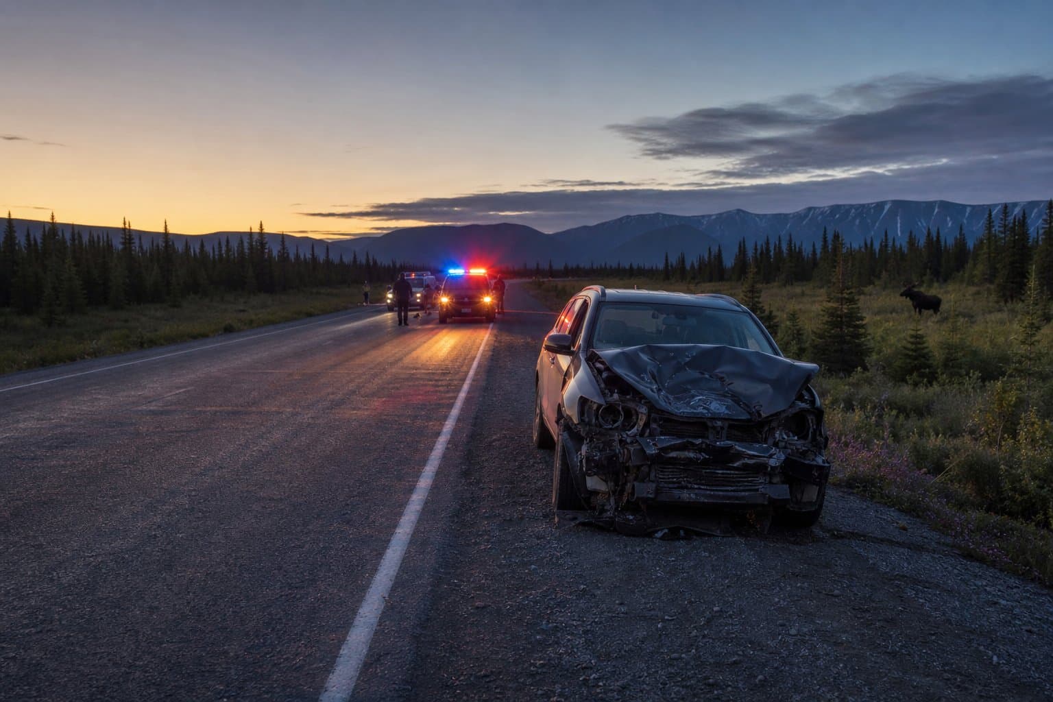 Cover image for article: Driver hurt in moose collision near mile 95 of Richardson Highway