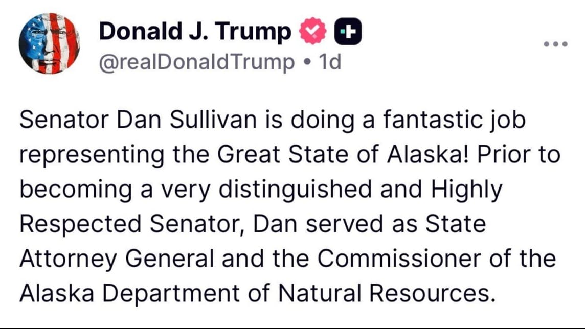 Cover image for article: Trump takes aim at Alaska's U.S. Senate Primary Election