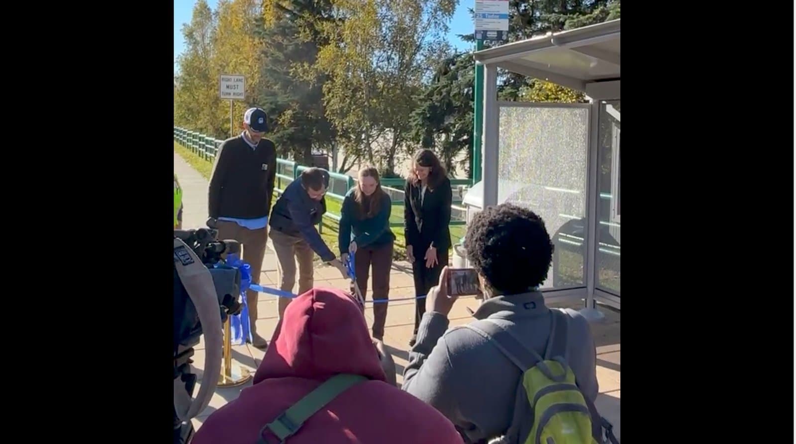 Cover image for article: People Mover puts up its first artwork bus stop sign on Muldoon Road