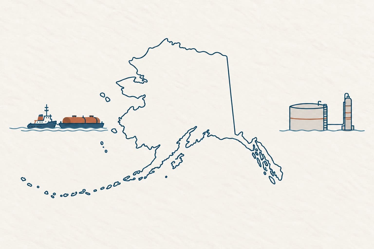 Cover image for article: Global refinery disruptions widened fuel margins in 2026, and rural Alaska's barge fuel cost more"