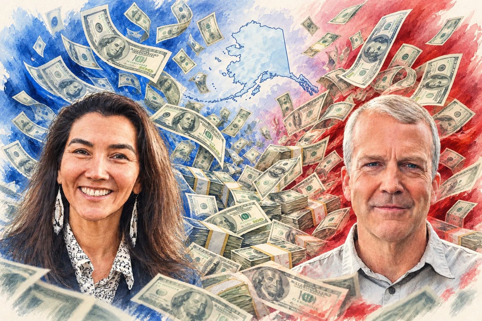 Cover image for article: Outside groups have reported more than $100 million in Alaska's Senate race