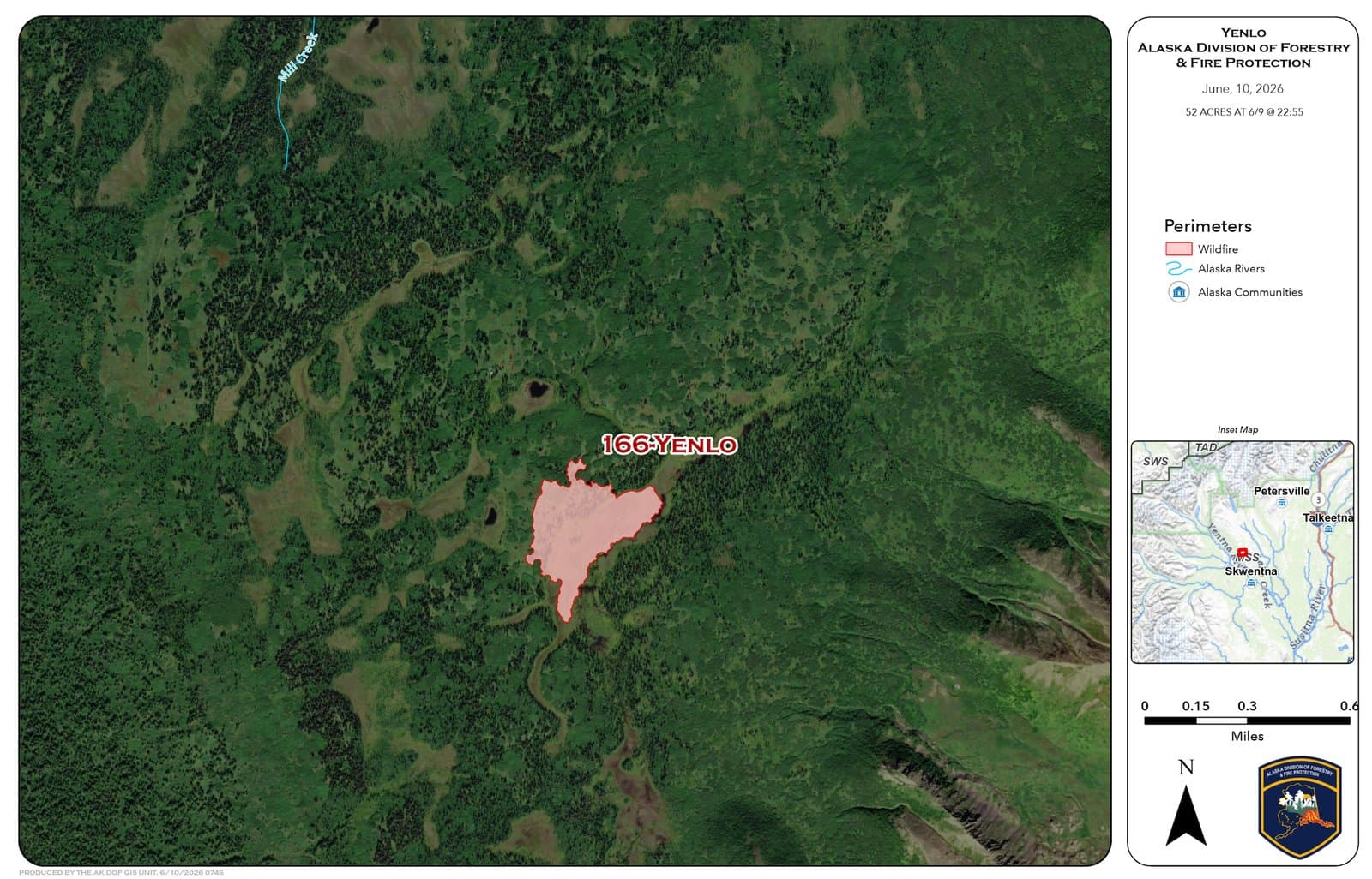 Cover image for Smokejumpers, hotshots battle 52-acre Yenlo Fire near Talkeetna