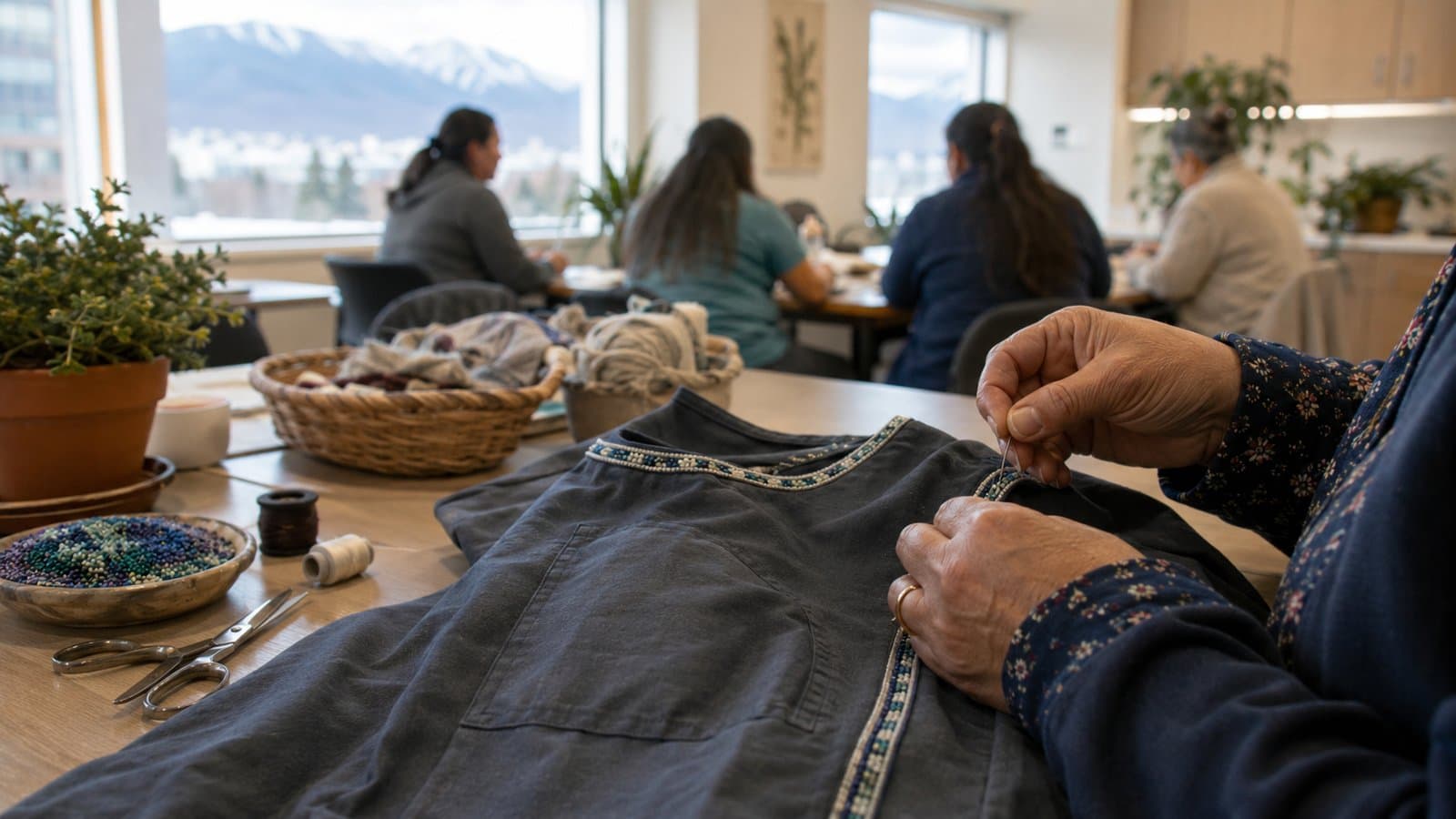 Cover image for article: Anchorage clinic offers kuspuk, beading, and talking circle classes