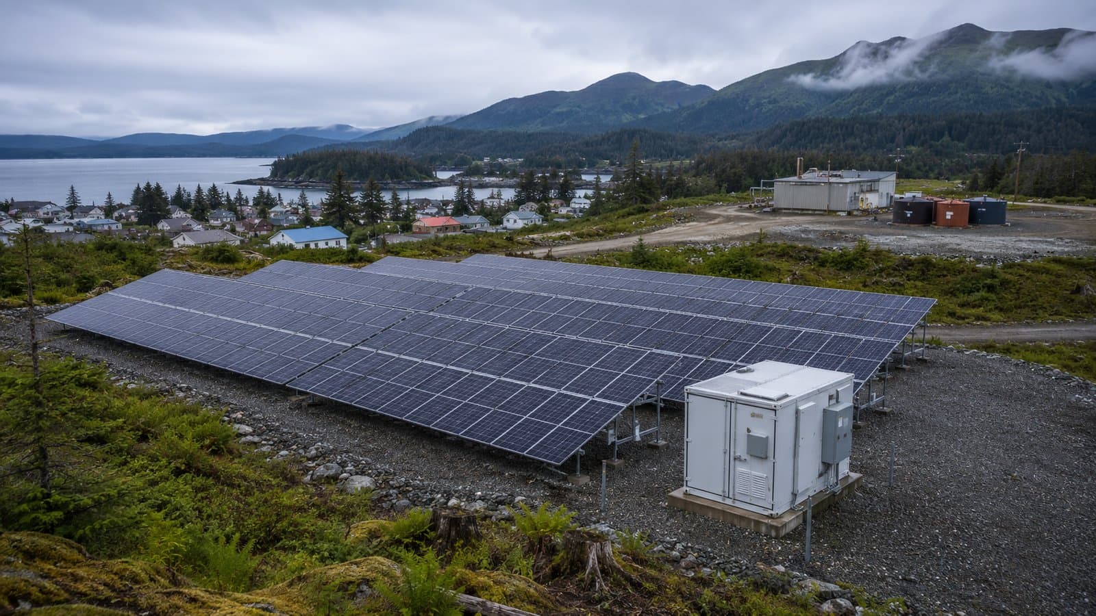 Cover image for article: In Ouzinkie, one lake is water and power, so the village is building solar