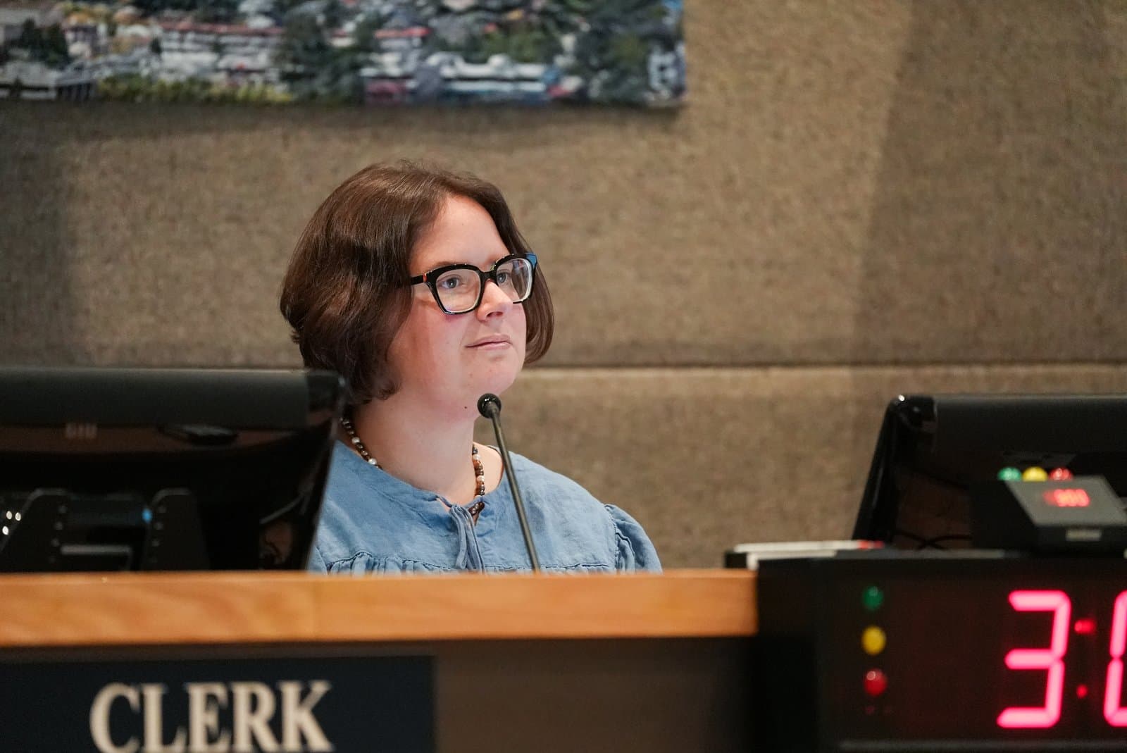 Anchorage Assembly Chair Anna Brawley representing West Anchorage at the Anchorage Assembly meeting