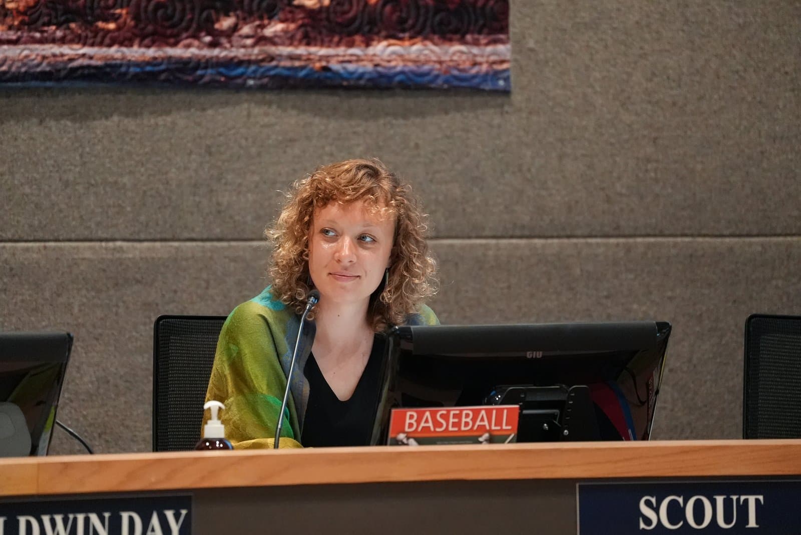 Downtown Assembly member Sydney Scout at the Anchorage Assembly meeting