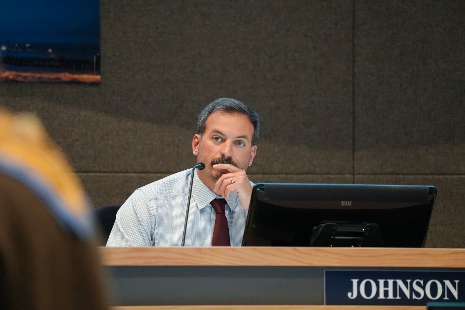 South Anchorage Assembly member Zac Johnson at the Anchorage Assembly meeting