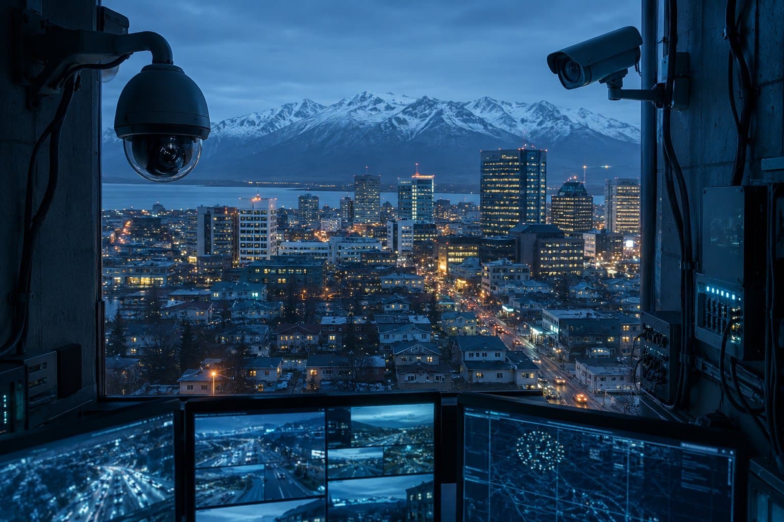 Cover image for article: Anchorage is considering expanding its surveillance network. The privacy rules are still a draft.